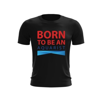 T-shirt męski BORN TO BE AN AQUARIST S czarny