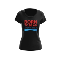 T-shirt damski BORN TO BE AN AQUARIST XXL czarny