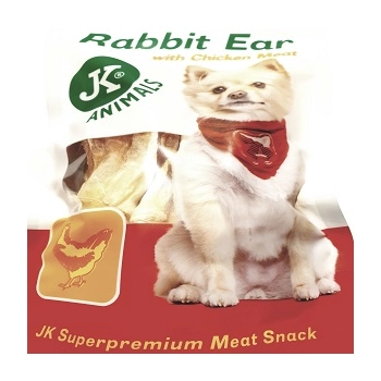 JK Animals - Przysmak dla psa królicze uszy z mięsem z kurczaka [80g]