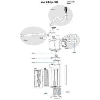 SERA X-Edge 700 Filtr narożny do akwarium do 300L