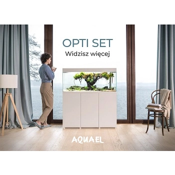 Aquael Opti set 125 biały zestaw akwariowy + SZAFKA