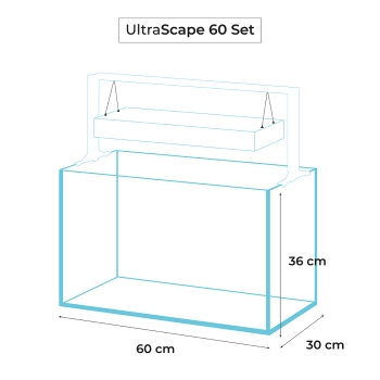 Aquael ULTRASCAPE 60 Snow - akwarium 65 l z oświetleniem